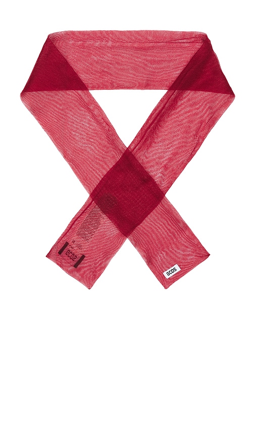 GCDS Celluloid Knit Tie in Red Heart
