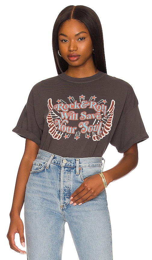 Girl Dangerous Rock n Roll Will Save Your Soul Tee in Vintage Black ...