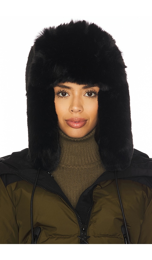Goldbergh Cher Fluffy Aviator Hat In Black