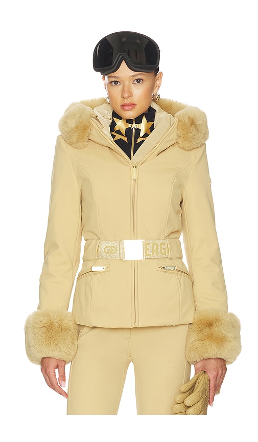 Goldbergh Prezioso Faux Border Ski Jacket In Brown