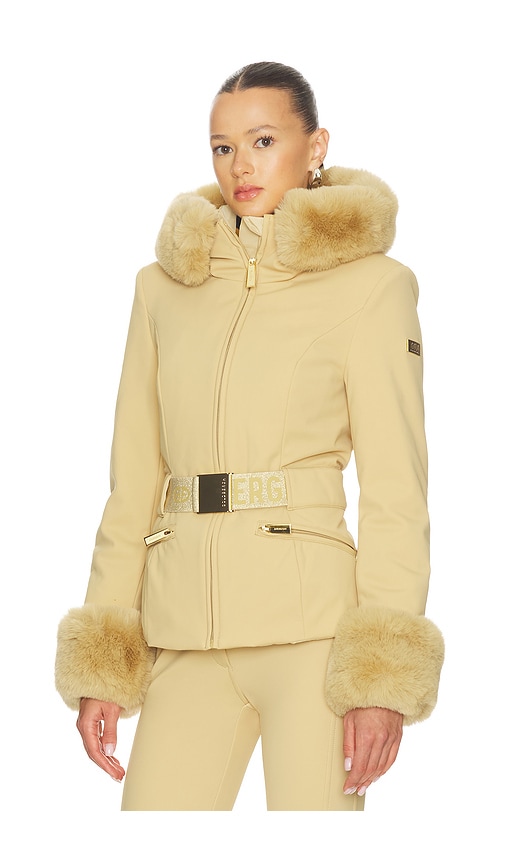 Goldbergh Prezioso Faux Border Ski Jacket In Brown