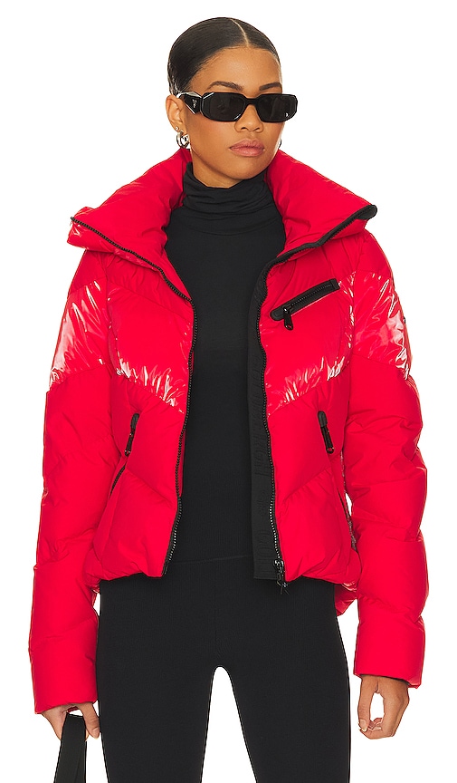Moraine hooded quilted paneled ski jacket