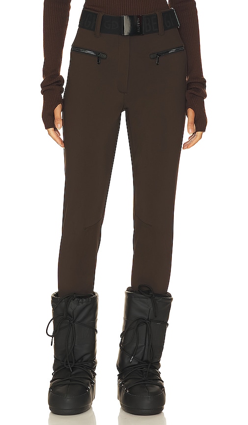 Goldbergh Paris Belted Softshell Ski Trousers In Brown