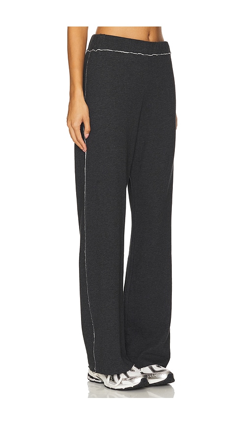 Goldie Double Face Flare Pants In Charcoal Grey Heather