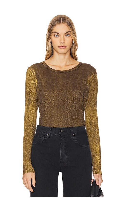 Long Sleeve Classic Metallic Spray Top