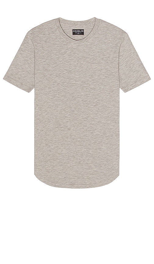 Goodlife Slub Scallop Crew in Lt Heather Grey