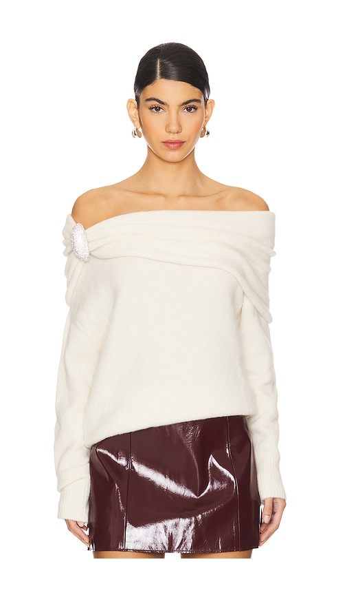 Shop Giuseppe Di Morabito Off The Shoulder Sweater In White