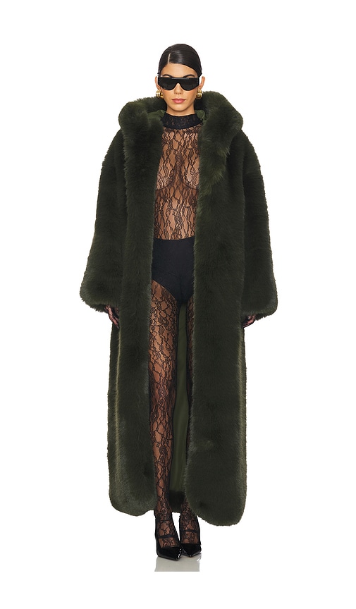 Giuseppe Di Morabito Faux Fur Coat In 올리브