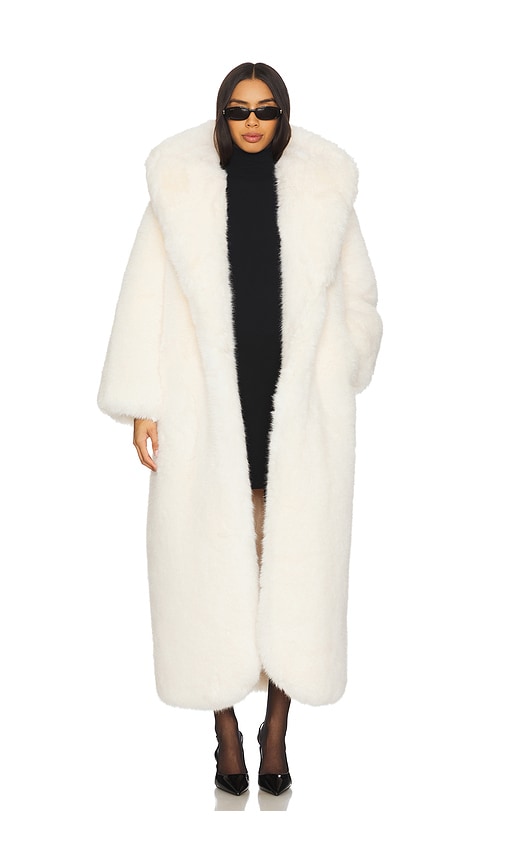 Giuseppe Di Morabito Faux Fur Hooded Coat In Neutral