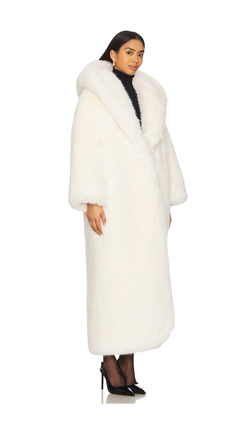 Giuseppe Di Morabito Faux Fur Hooded Coat In Neutral