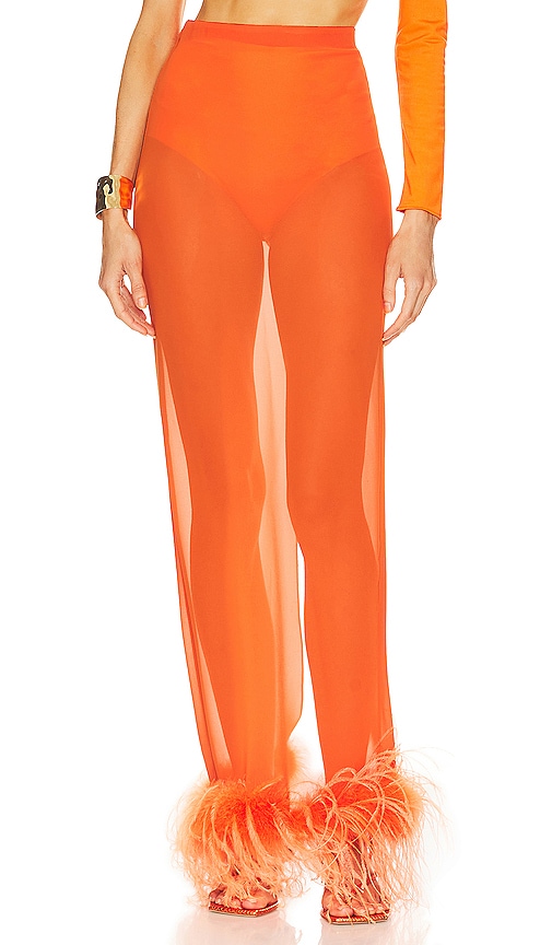 Giuseppe Di Morabito Feathers Maxi Skirt In Orange