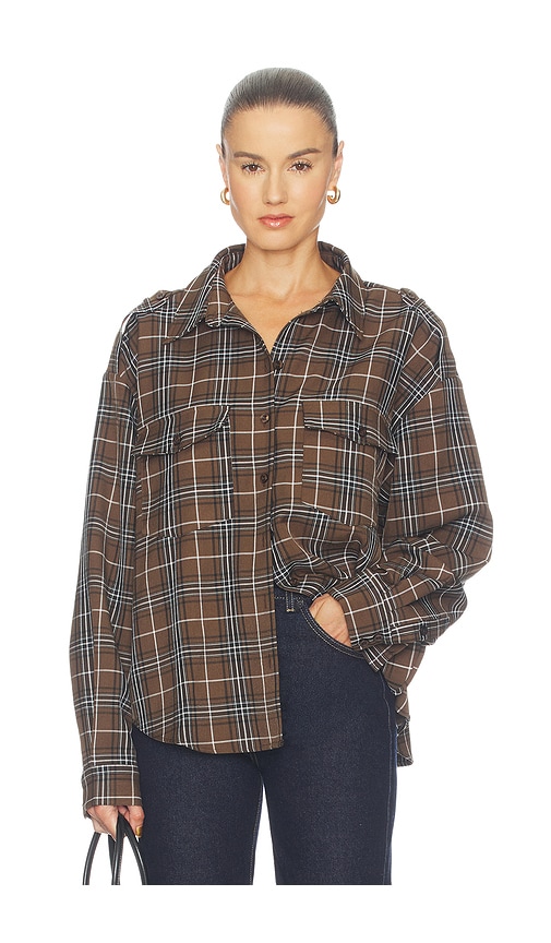 Gestuz Leya Shirt In Green Olive Check
