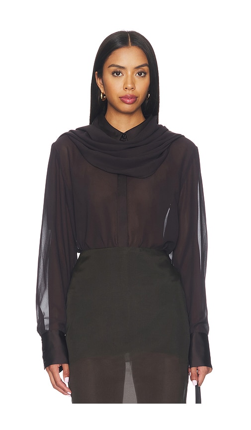 Gestuz Lynne Scarf Shirt In Ganache