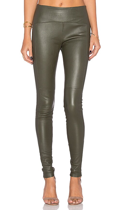 olive leather pants