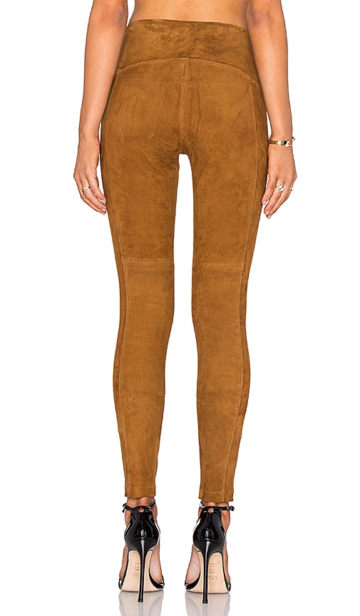 GETTINGBACKTOSQUAREONE Suede Crop Legging in Cognac | REVOLVE