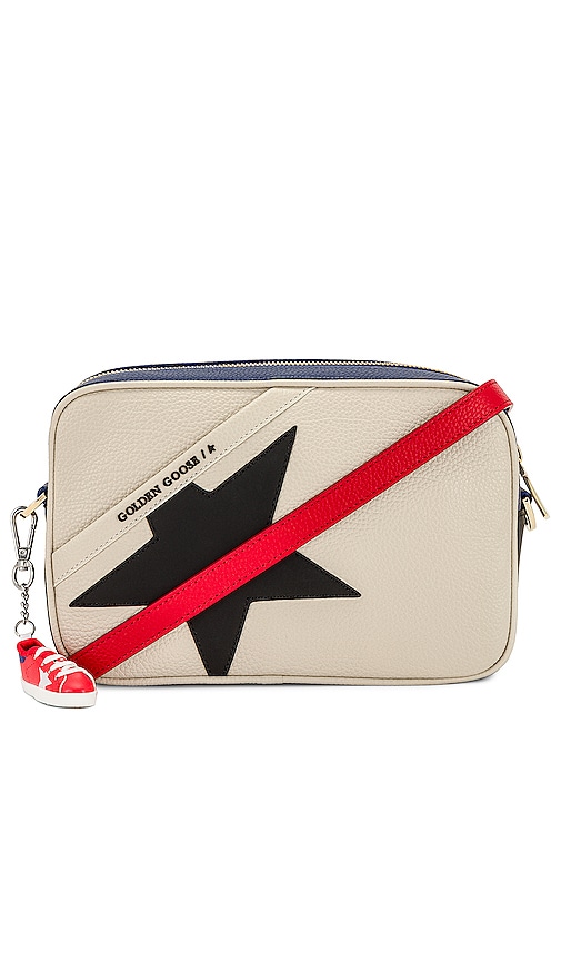 Golden Goose Star Bag in White, Black, Blue & Red