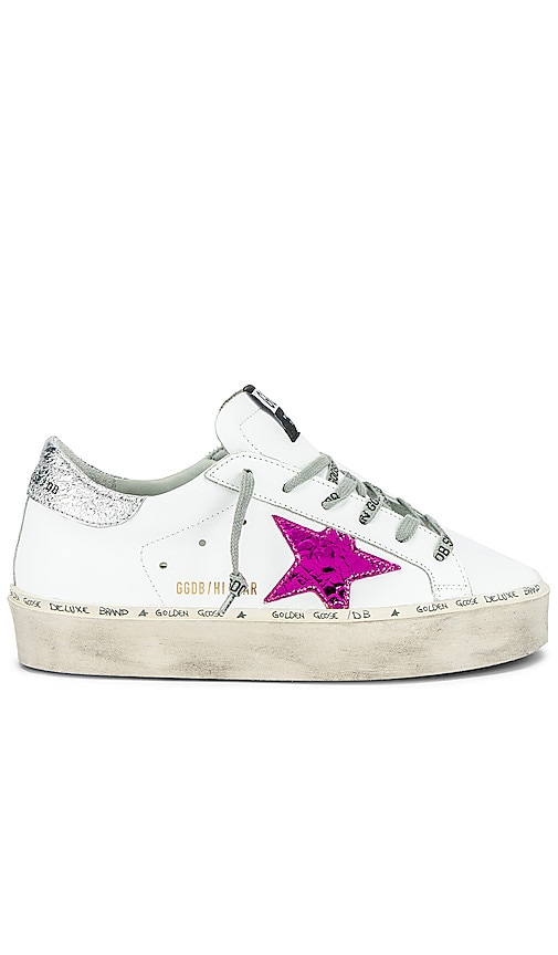 golden goose sneakers with pink star