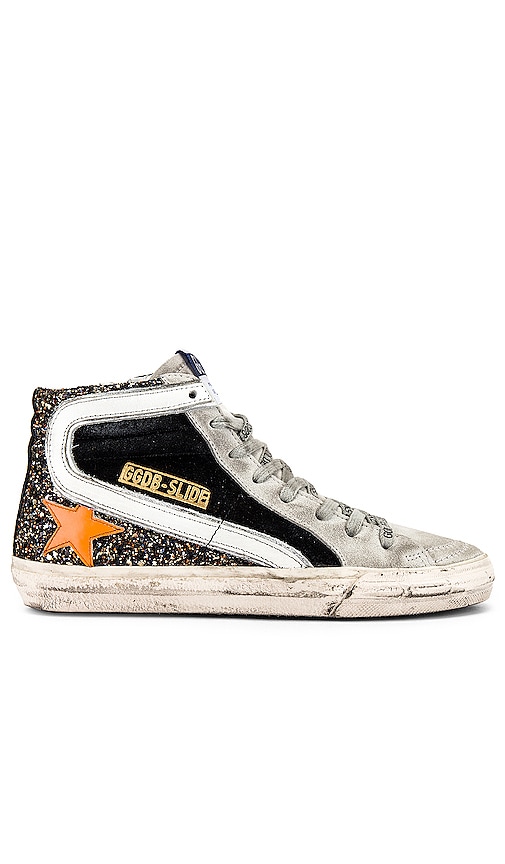 black and gold golden goose sneakers