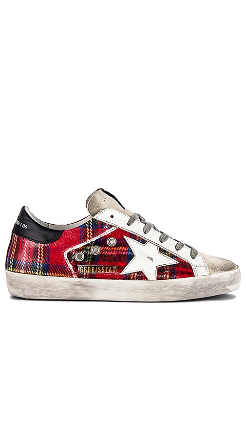 Golden Goose Superstar Sneaker in Double Check & White