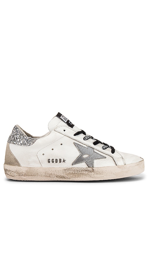 golden goose white glitter