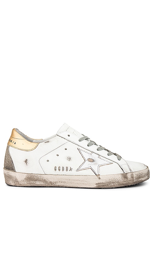 Golden Goose Superstar Sneaker In White Silver Gold Revolve