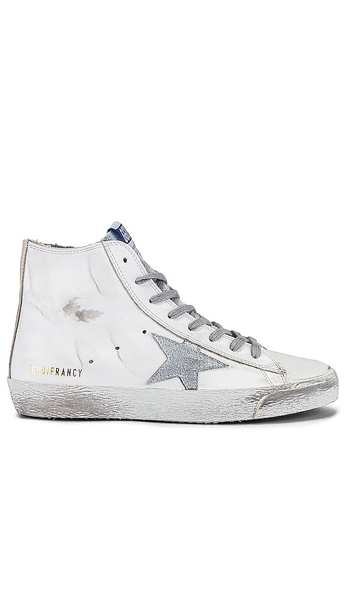 Golden Goose Francy Sneaker in White, Silver & Milk | REVOLVE