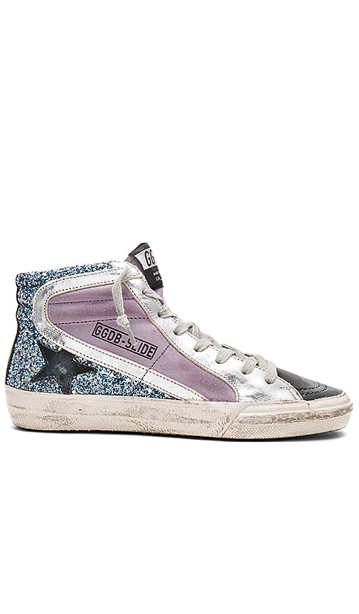 golden goose purple sneakers