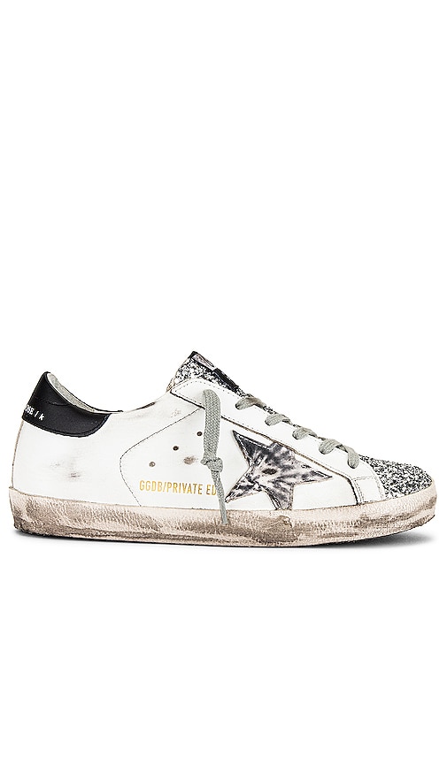 Golden Goose X REVOLVE Superstar Sneaker in White, Silver, & Black