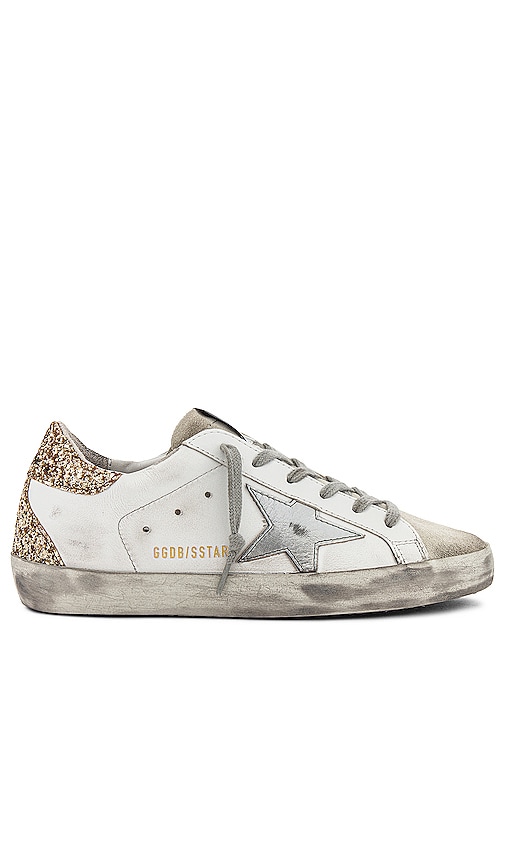 Golden Goose Superstar Sneaker in White, Ice, Silver & Gold | REVOLVE