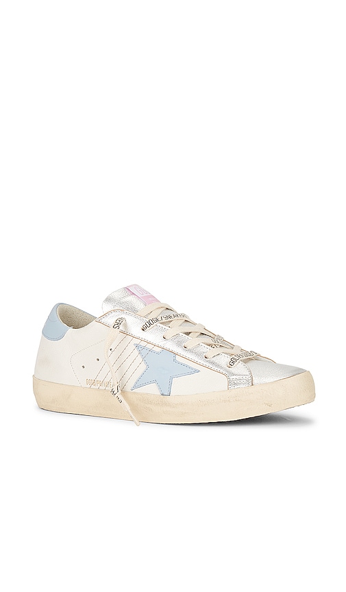 Shop Golden Goose X Revolve Super Star Sneaker In Light Blue & White