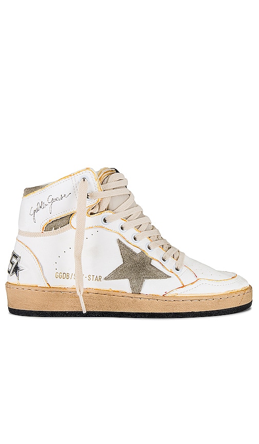 Shop Golden Goose Sky Star Sneaker In White & Taupe