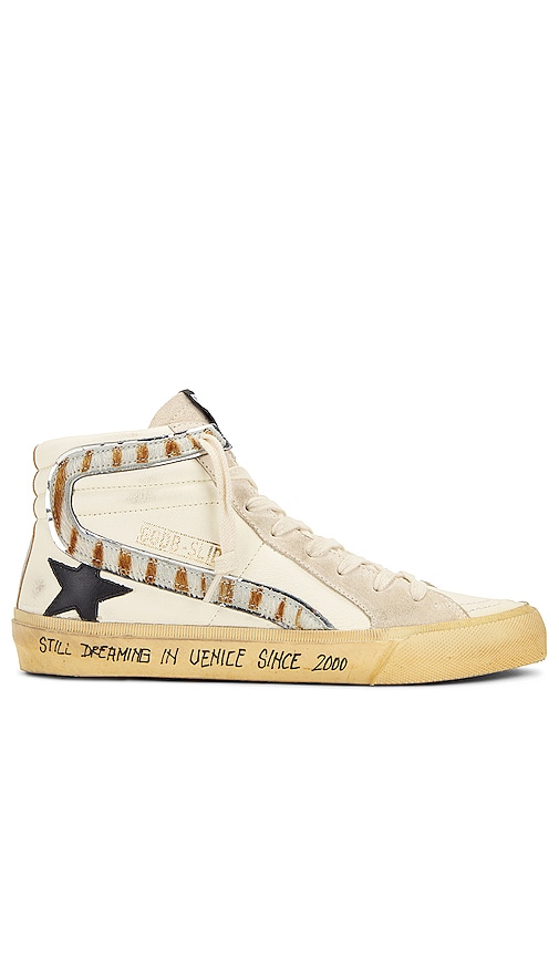 Golden Goose // White & Grey Slide High Top Sneaker – VSP Consignment