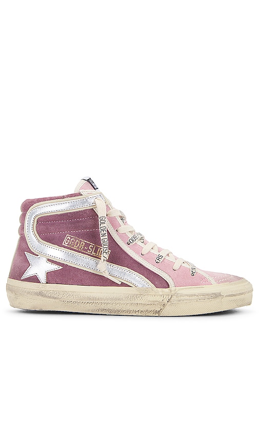 Golden Goose Slide Sneaker in Violet, Silver, & Ivory | REVOLVE