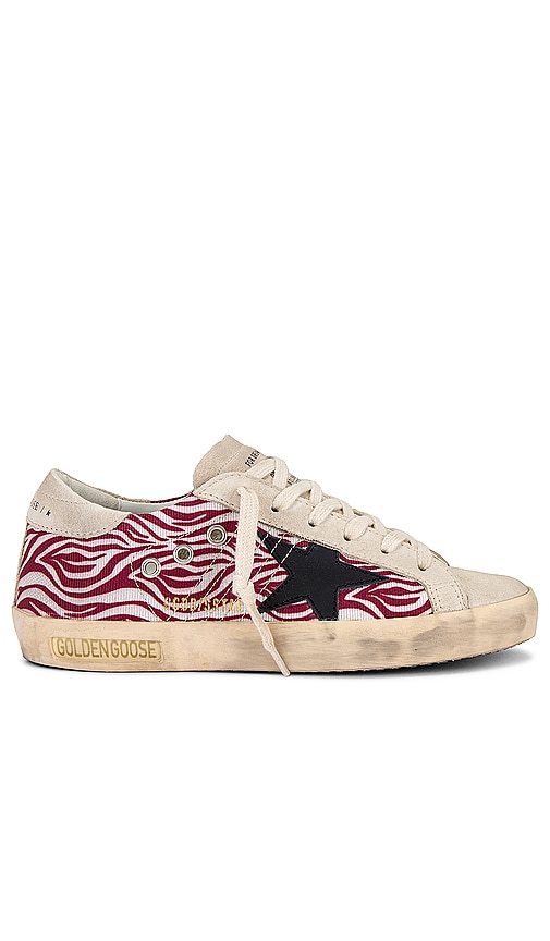 Shop Golden Goose Super Star Sneaker In Cream Red Zebra  Beige  & Black