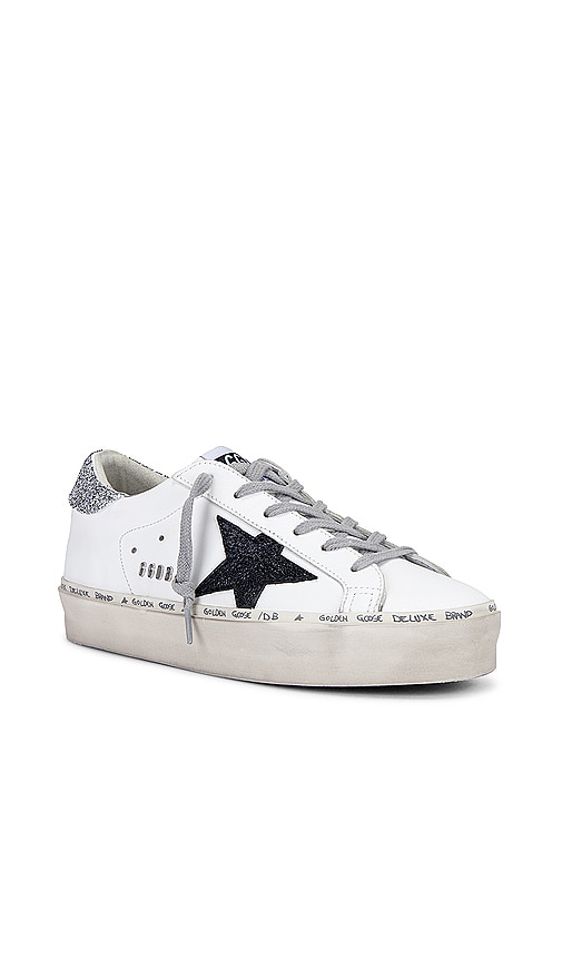 Shop Golden Goose Hi Star Sneaker In White  Black  & Silver