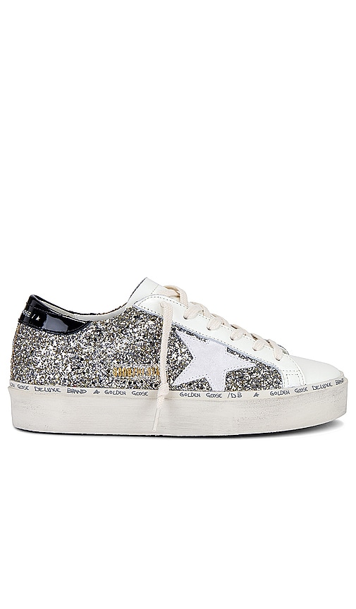 Shop Golden Goose Hi Star Sneaker In Platinum  White  & Black