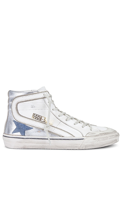 Shop Golden Goose Slide Penstar Sneaker In White  Silver  Light Blue  & Ice