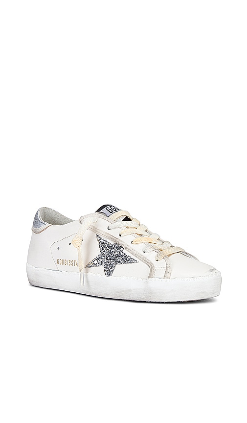 Shop Golden Goose Super Star Sneaker In 白色 & 银色