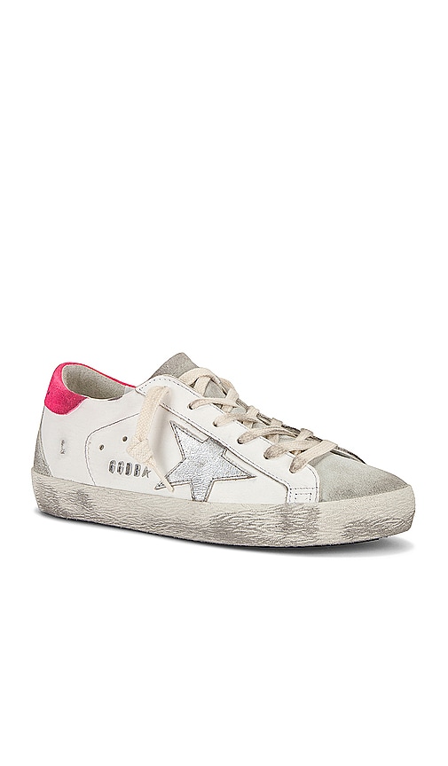 Shop Golden Goose Super Star Sneaker In White  Ice  Silver  & Lobster Fluo