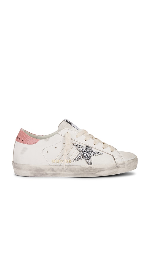 Shop Golden Goose Super Star Sneaker In White  Silver  & Pink