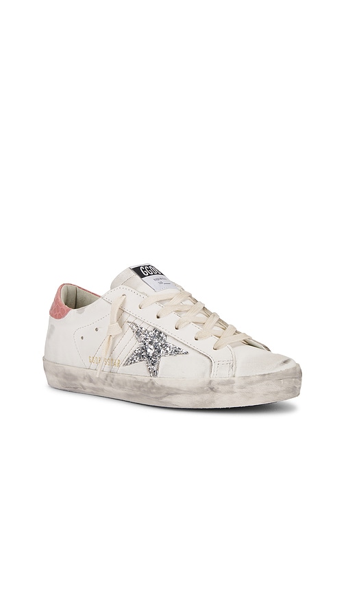 Shop Golden Goose Super Star Sneaker In White  Silver  & Pink