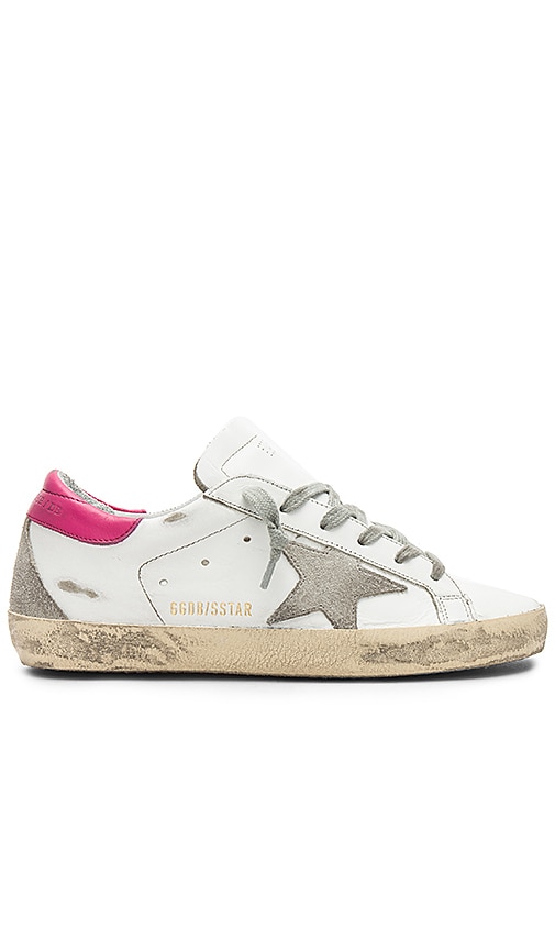 Golden Goose Superstar Sneaker in White, Magenta & Cream