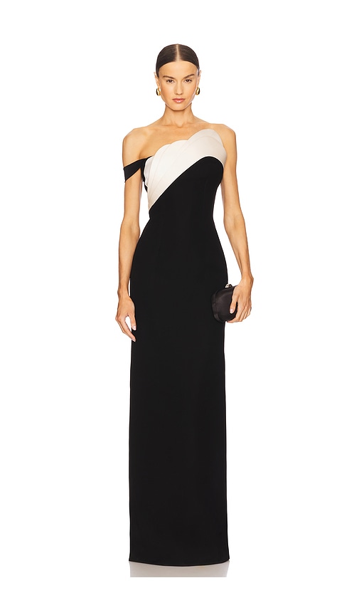 The Nyx Petal Column Gown in Black. - size 6 (also in 8)
