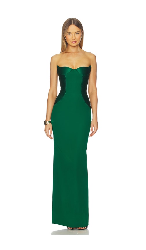 Gaurav Gupta X Revolve Petal Column Gown In Green