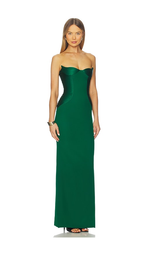 Gaurav Gupta X Revolve Petal Column Gown In Green