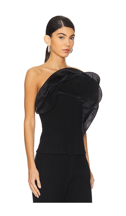 Gaurav Gupta The Wave Ruffle Top In Black