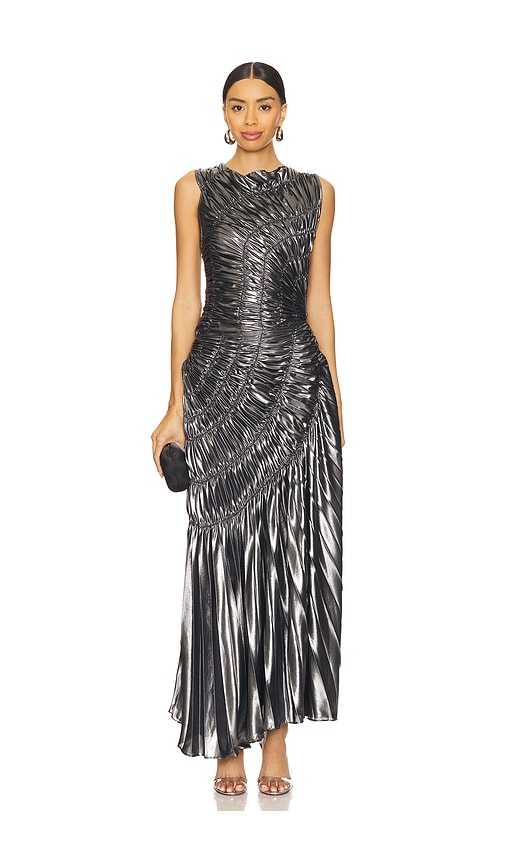 Georgia Hardinge Fossil Metallic Dress in Graphite | REVOLVE