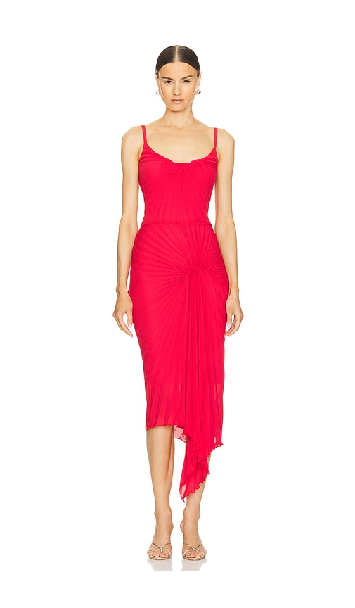 strapless open back dress Victorian Style Bow Applique Embroidered Red Dress main image 0