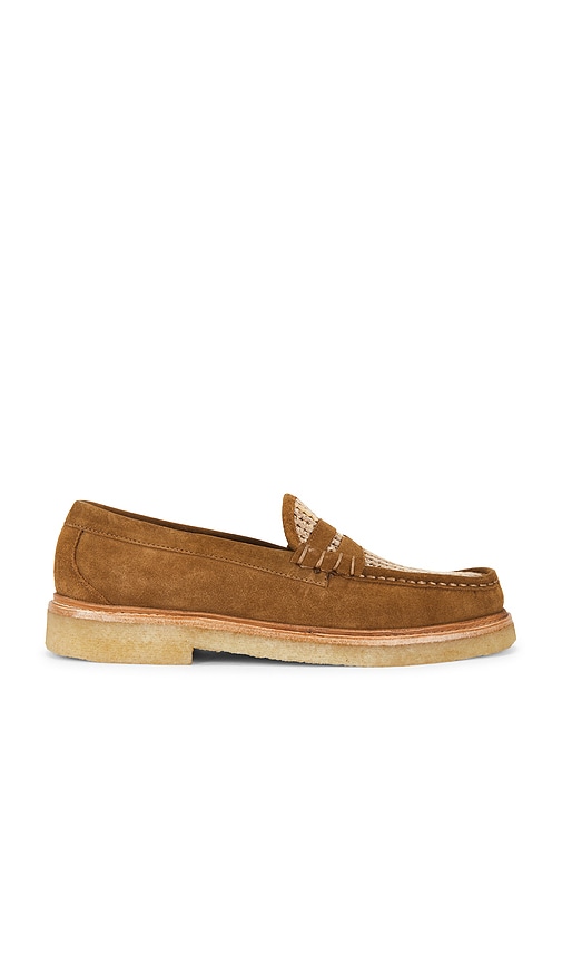 G.H.BASS Larson Crepe Sole Rafia in Cognac And Natural in Brown. - size 12 (also in 7, 7.5, 8, 8.5, 9, 9.5, 10, 10.5, 11, 11.5)