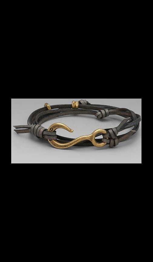 Hook Bracelet with Leather Lashing